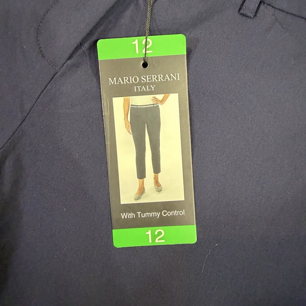 Mario Serrani Slim Fit Navy Dress Pants Blue Women L Tummy Control Stretch 12x27 - Picture 3 of 9